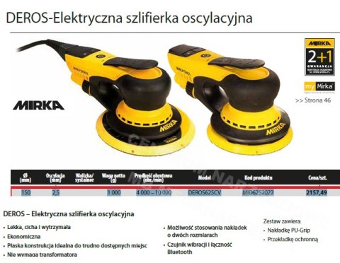 MIRKA DEROS625CV SZLIF. MIMOŚRODOWA 150