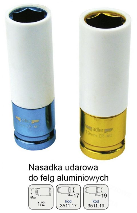 ADLER NASADKA DO FELG ALUMINIOWYCH 1/2" 19mm ADLER NASADKA DO FELG ALUMINIOWYCH 1/2" 19mm