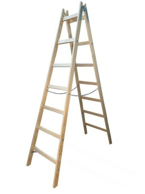 AWTOOLS DRABINA DREWNIANA 2x 7 STOPNI 150KG
