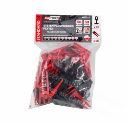 AWTOOLS SYSTEM POZIOMOWANIA PŁYTEK STANDARD 1,0mm - 7-15mm - KLIPS 50szt. + KLIN 50szt.