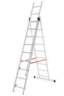 AWTOOLS Drabina aluminiowa BASIC 3x9 STOPNI 150KG