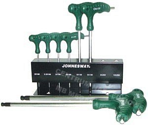 JONNESWAY HEX Allen keys 8 pcs. with ball, hanger (2-10) H10MB08S