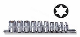 JONNESWAY KOMPLET NASADEK TORX 1/4" - 3/8" 10 elem. S06H310S