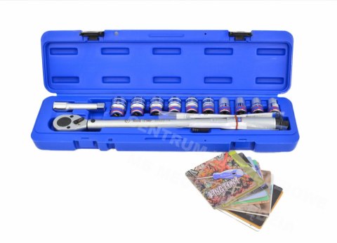 KING TONY Klucz dynamometryczny 1/2" 42-210Nm z zestawem nasadek 12cz.