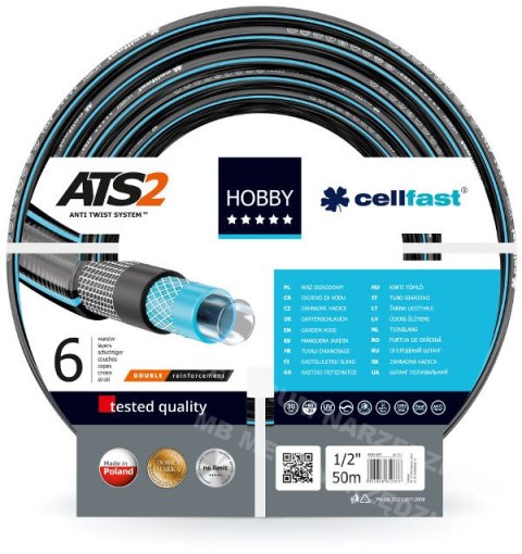 CELLFAST WĄŻ OGRODOWY HOBBY ATS2 ROZMIAR: 1/2" DŁUGOŚĆ: 25 m CELLFAST WĄŻ OGRODOWY HOBBY ATS2 ROZMIAR: 1/2" DŁUGOŚĆ: 25 m