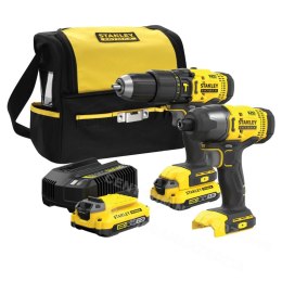 STANLEY Zestaw Wiertarko-wkrętarka + klucz udarowy V20 SFMCK465D2S (SFMCD711+SFMCF800) 2x2,0Ah
