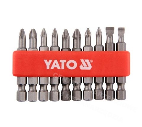 YATO KOMPLET KOŃCÓWEK / BITÓW 50mm 10szt. MIX PŁASKIE/PH/PZ 0483 YATO KOMPLET KOŃCÓWEK / BITÓW 50mm 10szt. MIX PŁASKIE/PH/PZ 0483