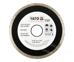 YATO TARCZA DIAMENTOWA PEŁNA 115 x 22,2mm 6012