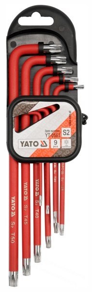 YATO Klucze torx fajkowe 9szt. t10-t50, długie 0563 YATO Klucze torx fajkowe 9szt. t10-t50, długie 0563