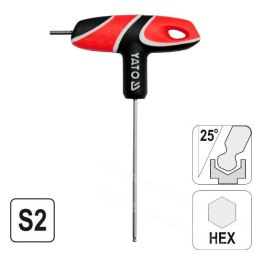 YATO KLUCZ TRZPIENIOWY IMBUS / HEX, Z RĘKOJEŚCIĄ 3,0mm KULA