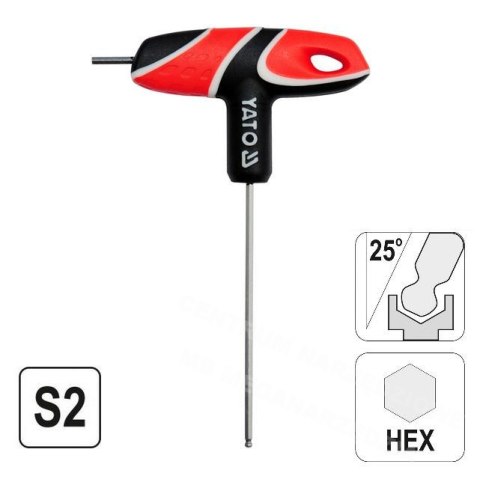 YATO KLUCZ TRZPIENIOWY IMBUS / HEX, Z RĘKOJEŚCIĄ 7,0mm KULA YATO KLUCZ TRZPIENIOWY IMBUS / HEX, Z RĘKOJEŚCIĄ 7,0mm KULA