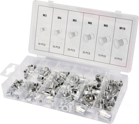 YATO NITONAKRĘTKI ALUMINIOWE kpl.150el. M3-M10 YATO NITONAKRĘTKI ALUMINIOWE kpl.150el. M3-M10