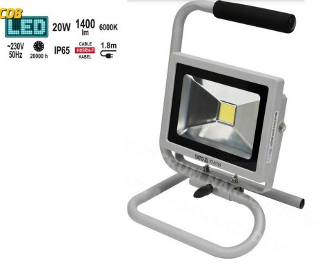 YATO REFLEKTOR LED COB, PRZENOŚNY 20W 1400LM YATO REFLEKTOR LED COB, PRZENOŚNY 20W 1400LM