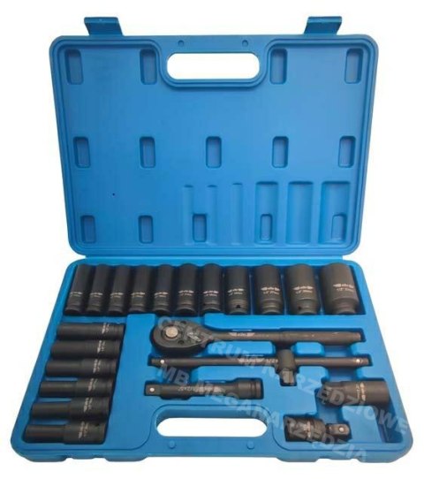 ADLER ZESTAW 1/2" GRZECHOTKA + NASADKI UDAROWE 23szt. ADLER ZESTAW 1/2" GRZECHOTKA + NASADKI UDAROWE 23szt.