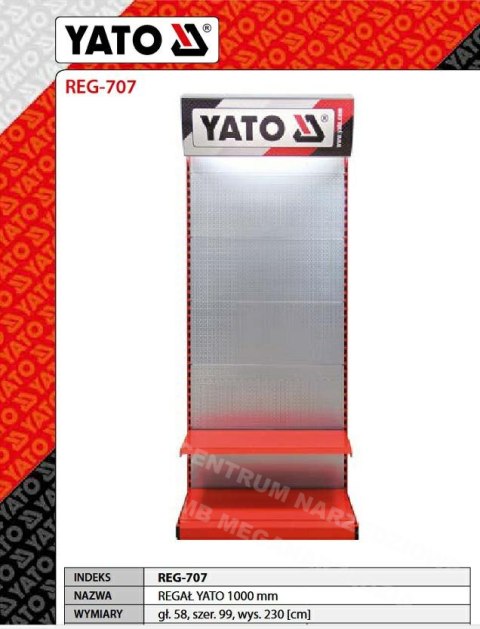 REGAŁ Firmowy YATO 100cm (bez haczyków) REGAŁ Firmowy YATO 100cm (bez haczyków)