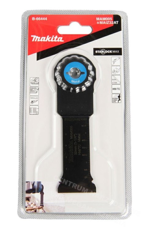 MAKITA MT BRZESZCZOT DO CIĘCIA METALU TC/HM 23TPI 32mm x 70mm GWOŹDZIE HART., STAL NIERDZ. STARLOCK MAX MAKITA MT BRZESZCZOT DO CIĘCIA METALU TC/HM 23TPI 32mm x 70mm GWOŹDZIE HART., STAL NIERDZ. STARLOCK MAX