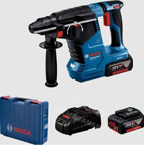 BOSCH MŁOTOWIERTARKA Z OPCJĄ KUCIA 18V 2,4J 2x5,0Ah GBH 187-LI