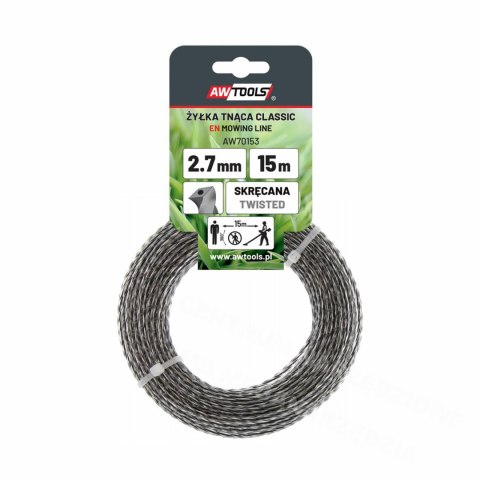 AWTOOLS ŻYŁKA TNĄCA CLASSIC 2,7x15m/SKRĘCANA AWTOOLS ŻYŁKA TNĄCA CLASSIC 2,7x15m/SKRĘCANA