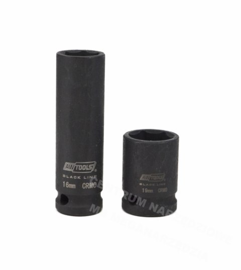 AWTOOLS Zestaw Nasadek Udarowych Krótkich I Długich 1/2" 20cz. Black Line AWTOOLS Zestaw Nasadek Udarowych Krótkich I Długich 1/2" 20cz. Black Line