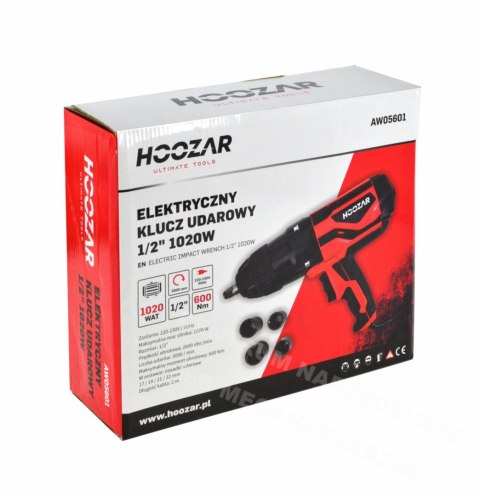 HOOZAR Klucz udarowy elektryczny 1020W 1/2" 600nm HOOZAR Klucz udarowy elektryczny 1020W 1/2" 600nm