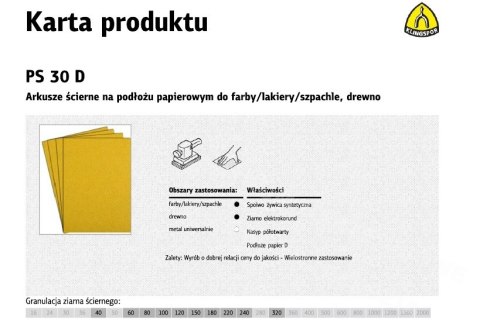 KLINGSPOR ARKUSZE ŚCIERNE NA PODŁOŻU PAPIEROWYM 230mm x 280mm PS30D gr.150 /50szt. KLINGSPOR ARKUSZE ŚCIERNE NA PODŁOŻU PAPIEROWYM 230mm x 280mm PS30D gr.150 /50szt.