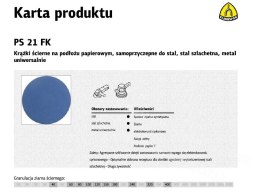 KLINGSPOR KRĄŻEK ŚCIERNY SAMOPRZYCZEPNY 150mm PS21FK gr.100 /50szt.