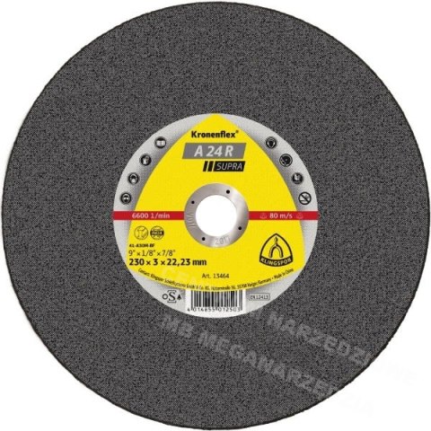KLINGSPOR Tarcza do cięcia metalu 230mm X 3,0mm X 22,2mm A24r Supra KLINGSPOR Tarcza do cięcia metalu 230mm X 3,0mm X 22,2mm A24r Supra