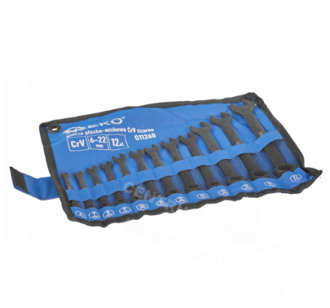 GEKO klucze pł-ocz. crv czarne 12elm 6-22mm GEKO klucze pł-ocz. crv czarne 12elm 6-22mm