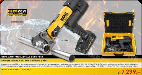 REMS Prasa Akku-press 22v Acc Basic-pack (578011r220+090446r)