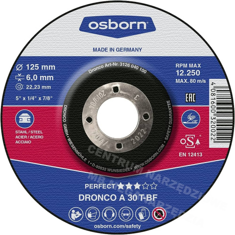 TARCZA DO SZLIF. DRONCO PERFECT 125x6,0 TARCZA DO SZLIF. DRONCO PERFECT 125x6,0