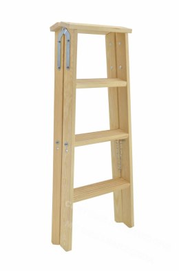 AW Drabina Taboret Drewniany 2x6 Stopni 150KG