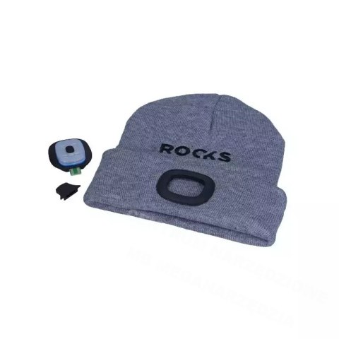 ROOKS CZAPKA SZARA Z LAMPKĄ USB 80lm ROOKS CZAPKA SZARA Z LAMPKĄ USB 80lm
