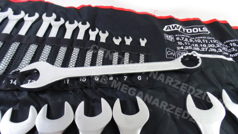 AWTOOLS ZESTAW KLUCZY 6-32mm KLUCZE PŁASKO OCZKOWE 25SZT AWTOOLS ZESTAW KLUCZY 6-32mm KLUCZE PŁASKO OCZKOWE 25SZT