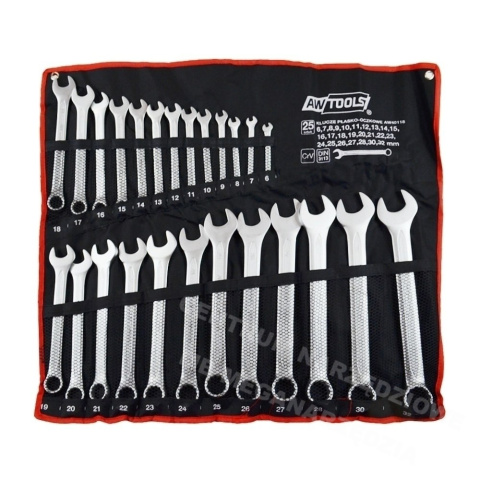 AWTOOLS ZESTAW KLUCZY 6-32mm KLUCZE PŁASKO OCZKOWE 25SZT AWTOOLS ZESTAW KLUCZY 6-32mm KLUCZE PŁASKO OCZKOWE 25SZT