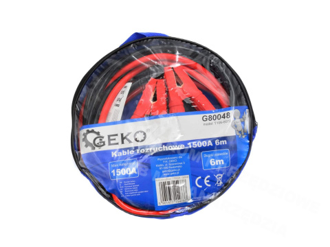 GEKO Kable przewody rozruchowe 1500A 2x 6m rozruch GEKO Kable przewody rozruchowe 1500A 2x 6m rozruch