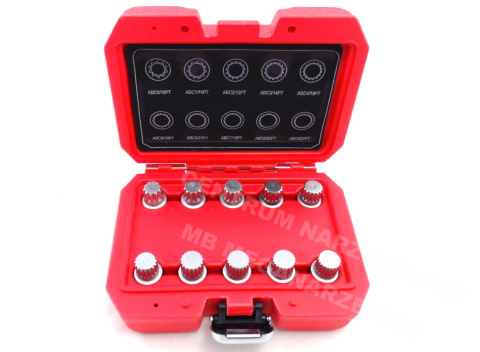 MAGNUS Wheel bolt sockets for VW thief 10 pcs. Socket set MAGNUS Wheel bolt sockets for VW thief 10 pcs. Socket set