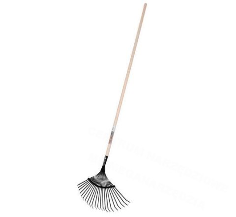 FISKARS Metal Leaf Fan Rake Wooden Shaft FISKARS Metal Leaf Fan Rake Wooden Shaft