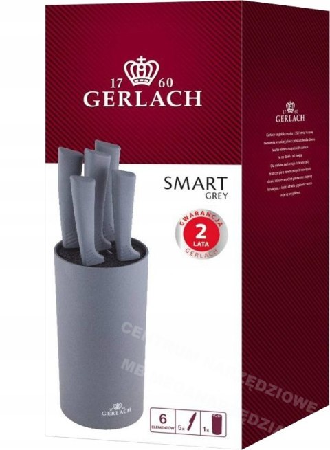 GERLACH Zestaw noży w bloku 5szt. Smart Grey GERLACH Zestaw noży w bloku 5szt. Smart Grey