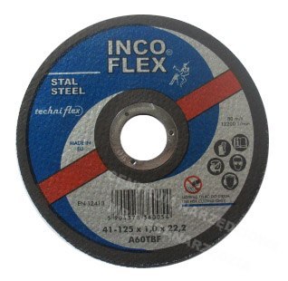 INCOFLEX TARCZA DO CIECIA METALU 125 x 1,6 x 22,2mm INCOFLEX TARCZA DO CIECIA METALU 125 x 1,6 x 22,2mm