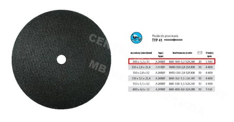 INCOFLEX Metal Cut-Off Wheel 300 x 3.2 x 32mm INCOFLEX Metal Cut-Off Wheel 300 x 3.2 x 32mm