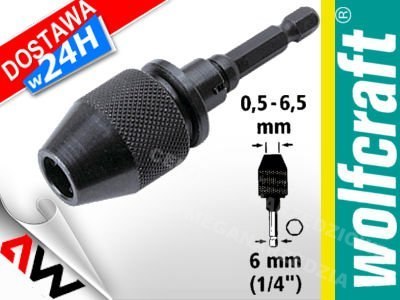 WOLFCRAFT Główka wiertarska 5 65mm uchwyt 1/4" WOLFCRAFT Główka wiertarska 5 65mm uchwyt 1/4"