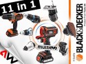 BLACK+DECKER NARZĘDZIE WIELOFUNKCYJNE MULTIEVO MT218KB ZESTAW STARTOWY Z GŁOWICĄ WKRĘTARSKĄ WALIZKA
