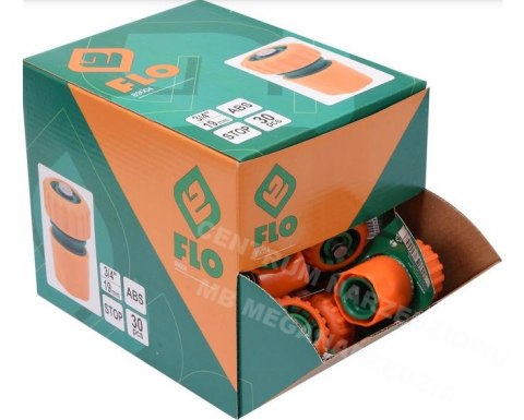 FLO SZYBKOZŁĄCZE DO WĘŻA OGRODOWEGO 3/4" Z FUNKCJĄ STOP BOX-30szt. FLO SZYBKOZŁĄCZE DO WĘŻA OGRODOWEGO 3/4" Z FUNKCJĄ STOP BOX-30szt.