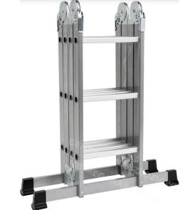 VOREL Aluminium Multifunctional Hinged Ladder 4 x 3 Steps 17704