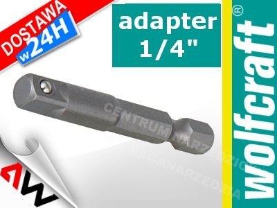 WOLFCRAFT Adapter kluczy nasadowych 1/4" - 6-kąt 1/4"