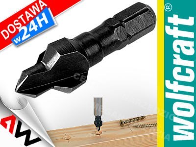 WOLFCRAFT Countersink drill bit 3-8mm, 6-point shank 1/4" WOLFCRAFT Countersink drill bit 3-8mm, 6-point shank 1/4"