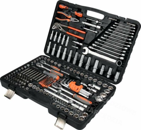 STHOR Zestaw kluczy 225el 1/2", 3/8", 1/4" STHOR Zestaw kluczy 225el 1/2", 3/8", 1/4"