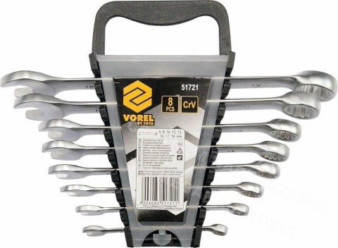 VOREL combination wrenches set of 8 pcs. (6-19mm) satin 51721