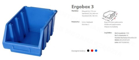 ORGANIZER patrol ergobox 3 niebieski, 170 x 240 x 126mm ORGANIZER patrol ergobox 3 niebieski, 170 x 240 x 126mm