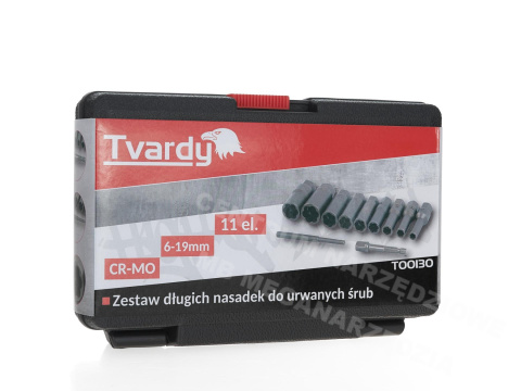 TVARDY Zestaw 11 długich nasadek do zniszczonych śrub TVARDY Zestaw 11 długich nasadek do zniszczonych śrub